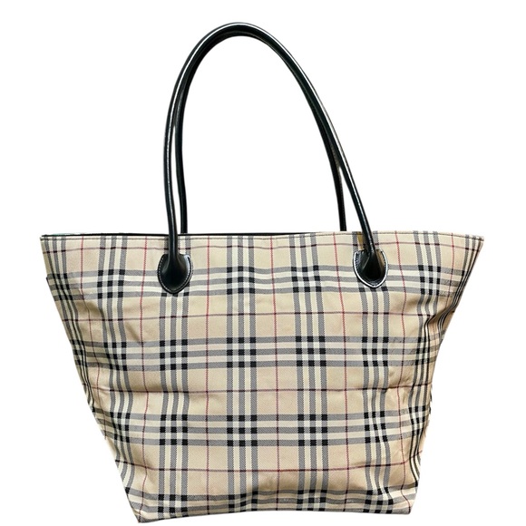 Burberry Blue Label Novacheck Plaid Full-Zip Nylon Oversized Tote Weekender Bag - Picture 2 of 12